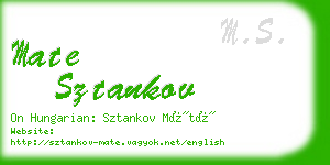 mate sztankov business card